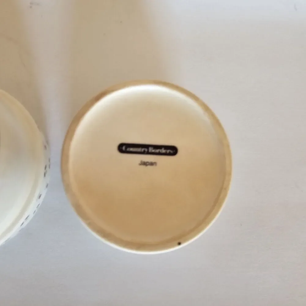 Vtg 1983 Sango Country Borders Nesting Canisters Colbalt Blue w/Tulip Design